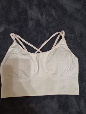 White Strappy Sports Bra